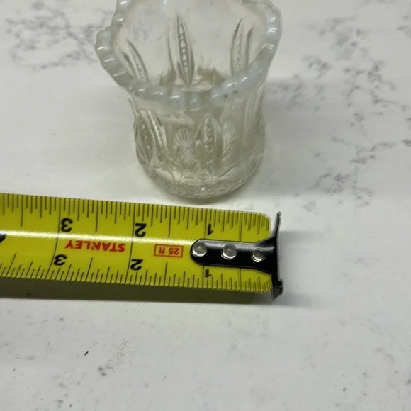 Victorian Toothpick Iris & Meander Clear Opalescent Glass Jefferson Glas… - Picture 4 of 8